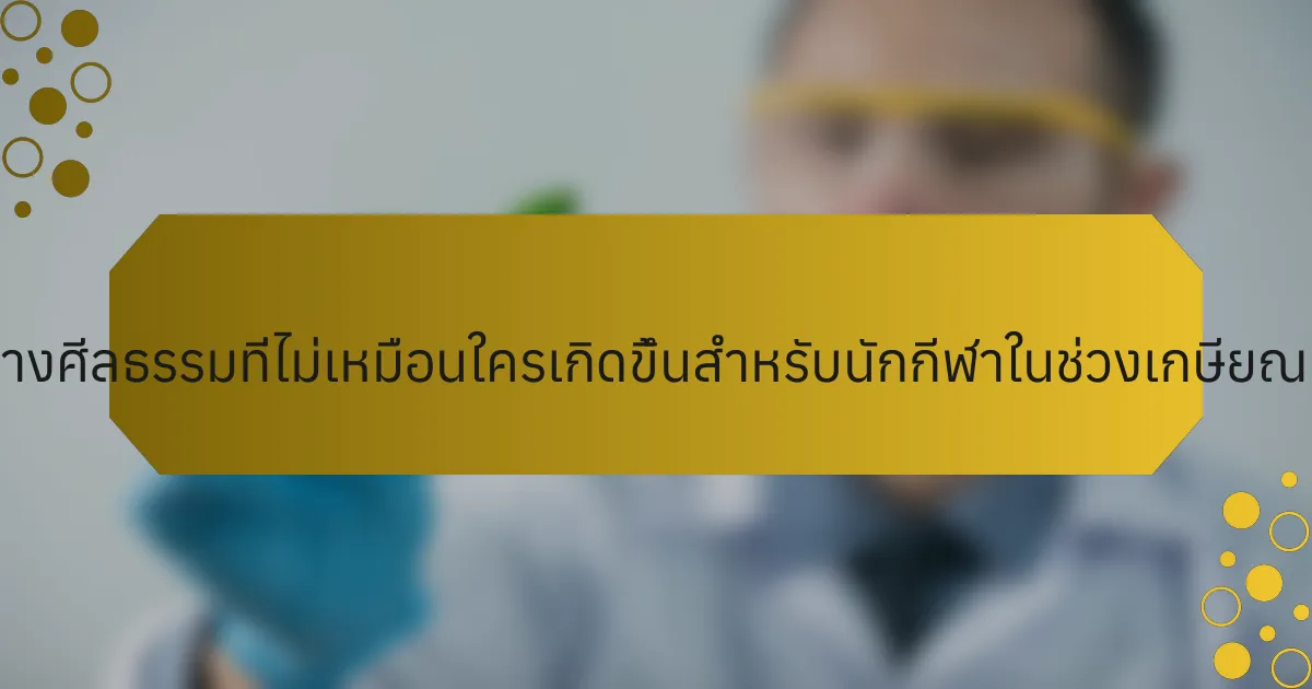 คำถามทางศีลธรรมที่ไม่เหมือนใครเกิดขึ้นสำหรับนักกีฬาในช่วงเกษียณคืออะไร?