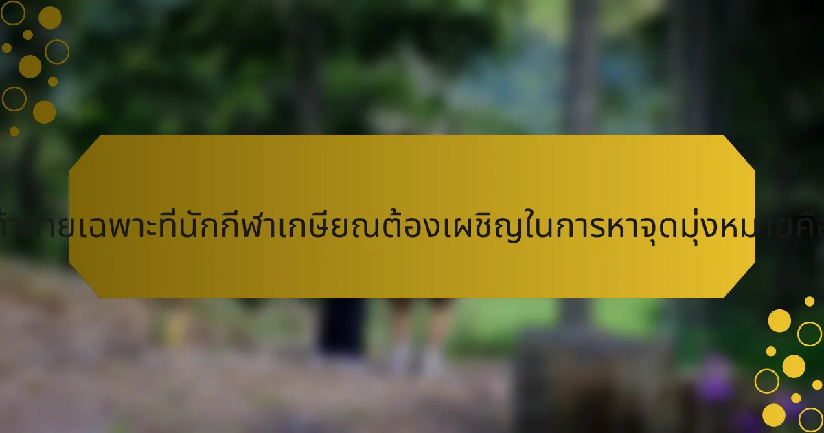 ความท้าทายเฉพาะที่นักกีฬาเกษียณต้องเผชิญในการหาจุดมุ่งหมายคืออะไร?