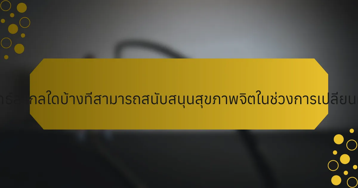 กลยุทธ์สากลใดบ้างที่สามารถสนับสนุนสุขภาพจิตในช่วงการเปลี่ยนผ่าน?