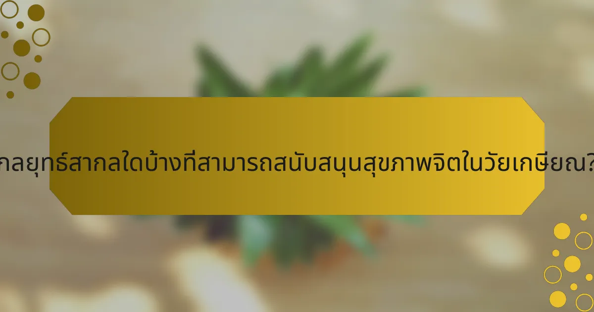 กลยุทธ์สากลใดบ้างที่สามารถสนับสนุนสุขภาพจิตในวัยเกษียณ?