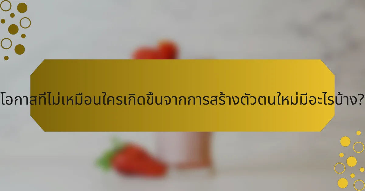 โอกาสที่ไม่เหมือนใครเกิดขึ้นจากการสร้างตัวตนใหม่มีอะไรบ้าง?